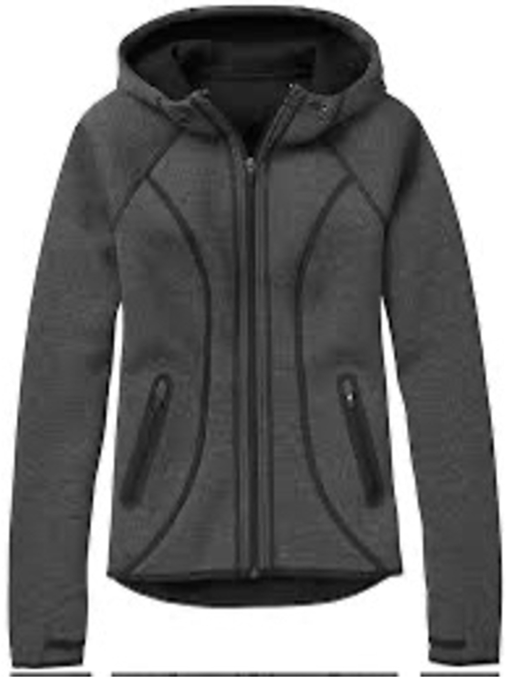 Athleta Fuse Full-Zip Hoodie Jacket Size XS Grey Black